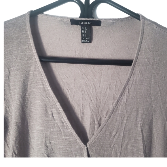 "Forever 21 Beige Wrap Top | Long Sleeve | Casual Chic Size Small - Picture 4 of 4